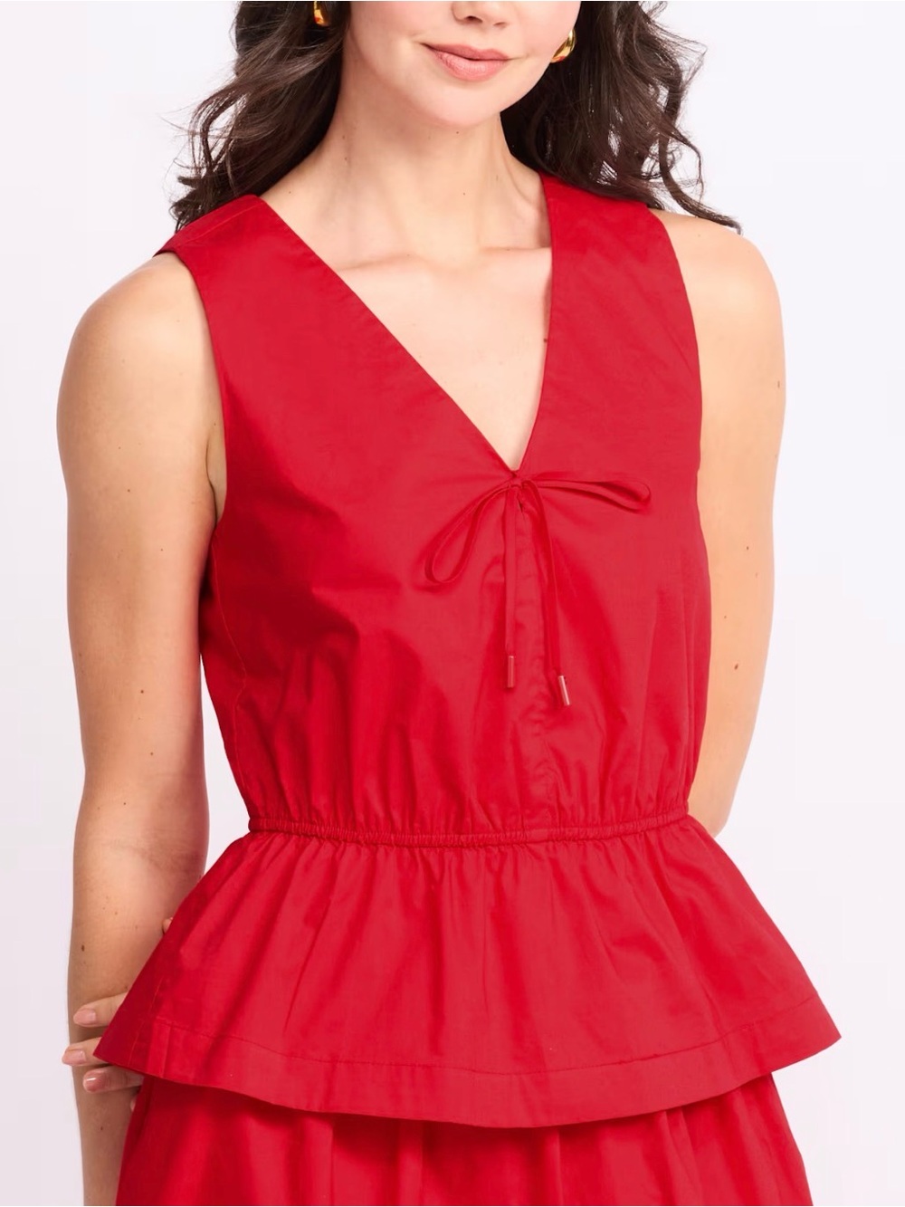 Market & Spruce Novie Vee Neck Blouse Red SP NWT STITCH FIX